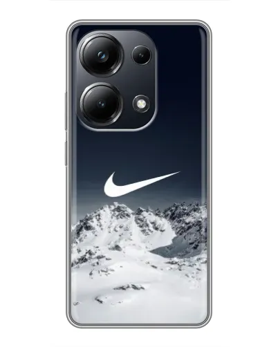 Чехол для Xiaomi POCO M6 Pro с картинкой «Nike — зимние горы»