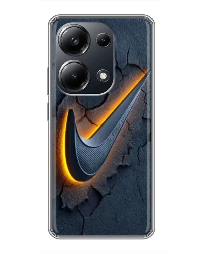 Чехол для Xiaomi POCO M6 Pro с картинкой «Объемный логотип Найк»