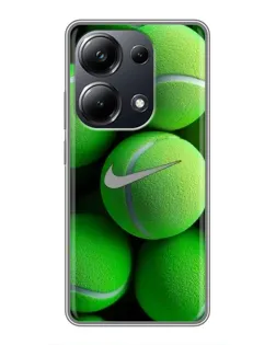Чехол для Xiaomi POCO M6 Pro с картинкой «Теннисные мячи Найк»