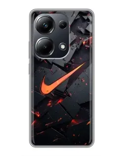 Чехол для Xiaomi POCO M6 Pro с картинкой «Nike — эффект разломов»