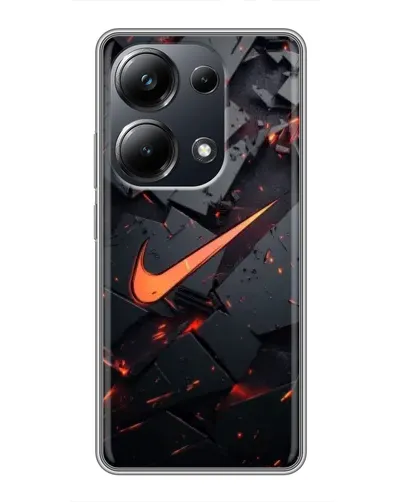 Чехол для Xiaomi POCO M6 Pro с картинкой «Nike — эффект разломов»