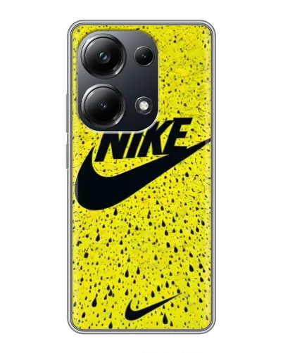 Чехол для Xiaomi POCO M6 Pro с картинкой «Желтый текстурный Nike»