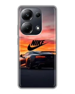 Чехол для Xiaomi POCO M6 Pro с картинкой «Nike и суперкар»