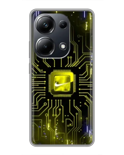 Чехол для Xiaomi POCO M6 Pro с картинкой «Nike — золотая искра»