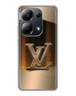 Чехол для Xiaomi POCO M6 Pro с картинкой «LV — золотое сияние»