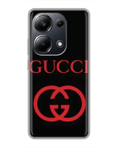 Чехол для Xiaomi POCO M6 Pro с картинкой «Gucci — красный логотип»