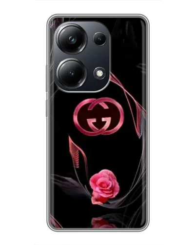 Чехол для Xiaomi POCO M6 Pro с картинкой «Gucci — неоновая роза»