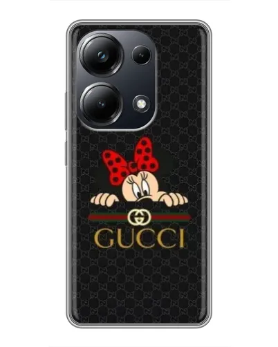 Чехол для Xiaomi POCO M6 Pro с картинкой «Минни Маус Gucci — черный»