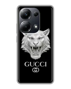 Чехол для Xiaomi POCO M6 Pro с картинкой «Gucci — серебряный лев» Чехол для Xiaomi POCO M6 Pro с картинкой «Gucci — серебряный лев»