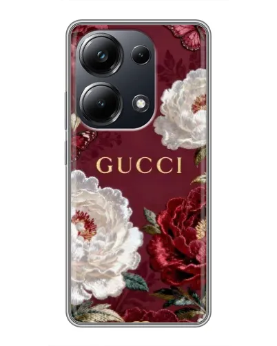 Чехол для Xiaomi POCO M6 Pro с картинкой «Gucci — бордовые розы» Чехол для Xiaomi POCO M6 Pro с картинкой «Gucci — бордовые розы»