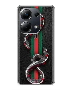 Чехол для Xiaomi POCO M6 Pro с картинкой «Gucci — змея на полосе» Чехол для Xiaomi POCO M6 Pro с картинкой «Gucci — змея на полосе»