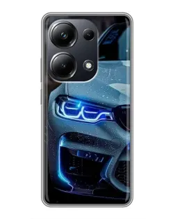 Чохол для Xiaomi POCO M6 Pro з картинкою «Погляд BMW з синіми фарами» Чохол для Xiaomi POCO M6 Pro з картинкою «Погляд BMW з синіми фарами»