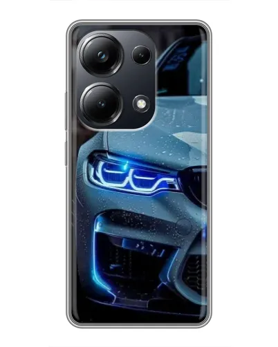 Чехол для Xiaomi POCO M6 Pro с картинкой «Взгляд BMW с синими фарами» Чехол для Xiaomi POCO M6 Pro с картинкой «Взгляд BMW с синими фарами»