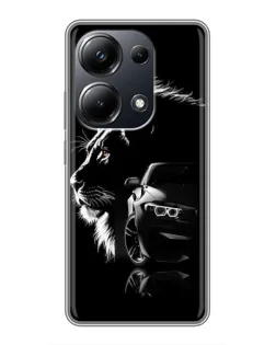 Чехол для Xiaomi POCO M6 Pro с картинкой «BMW и лев» Чехол для Xiaomi POCO M6 Pro с картинкой «BMW и лев»