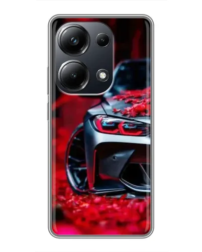Чехол для Xiaomi POCO M6 Pro с картинкой «Спортивная BMW и цветы» Чехол для Xiaomi POCO M6 Pro с картинкой «Спортивная BMW и цветы»