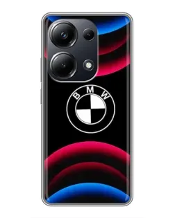 Чехол для Xiaomi POCO M6 Pro с картинкой «Логотип BMW и неоновые дуги» Чехол для Xiaomi POCO M6 Pro с картинкой «Логотип BMW и неоновые дуги»