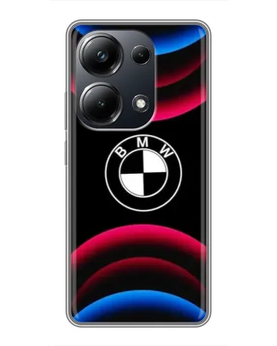 Чехол для Xiaomi POCO M6 Pro с картинкой «Логотип BMW и неоновые дуги» Чехол для Xiaomi POCO M6 Pro с картинкой «Логотип BMW и неоновые дуги»