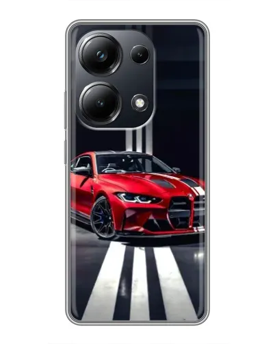 Чехол для Xiaomi POCO M6 Pro с картинкой «Красная BMW на дороге» Чехол для Xiaomi POCO M6 Pro с картинкой «Красная BMW на дороге»