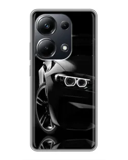 Чехол для Xiaomi POCO M6 Pro с картинкой «Черная BMW — профиль» Чехол для Xiaomi POCO M6 Pro с картинкой «Черная BMW — профиль»