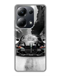 Чехол для Xiaomi POCO M6 Pro с картинкой «BMW — акварельный дрифт» Чехол для Xiaomi POCO M6 Pro с картинкой «BMW — акварельный дрифт»