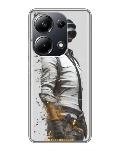 Чехол для Xiaomi POCO M6 Pro с картинкой «PUBG — боец в пыли»