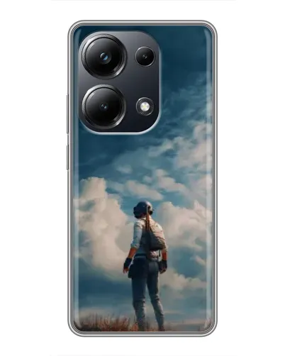 Чехол для Xiaomi POCO M6 Pro с картинкой «Герой PUBG на скале»