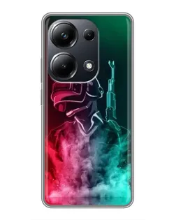 Чехол для Xiaomi POCO M6 Pro с картинкой «PUBG — огненный воин» Чехол для Xiaomi POCO M6 Pro с картинкой «PUBG — огненный воин»