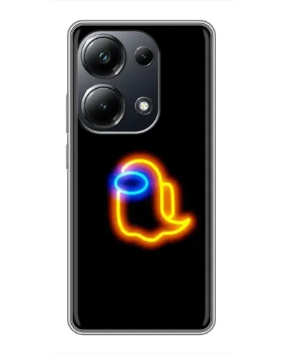 Чехол для Xiaomi POCO M6 Pro с картинкой «Among Us неоновое сияние»