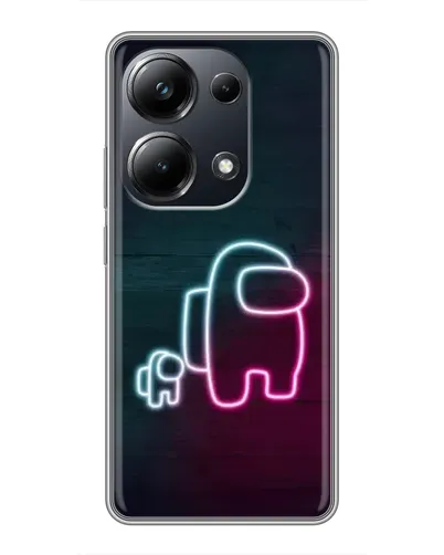 Чехол для Xiaomi POCO M6 Pro с картинкой «Among Us неон-арт»