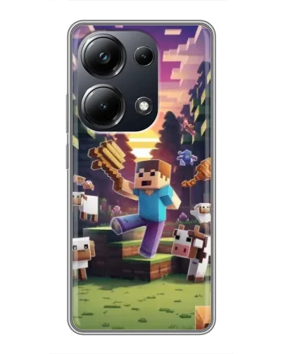 Чехол для Xiaomi POCO M6 Pro с картинкой «Стив на ферме»