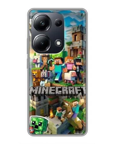 Чехол для Xiaomi POCO M6 Pro с картинкой «Замок Minecraft»