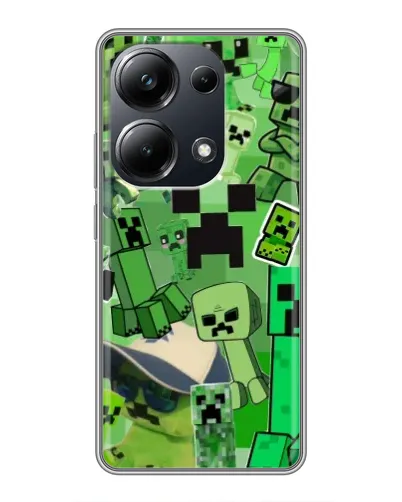 Чехол для Xiaomi POCO M6 Pro с картинкой «Криперы Minecraft»