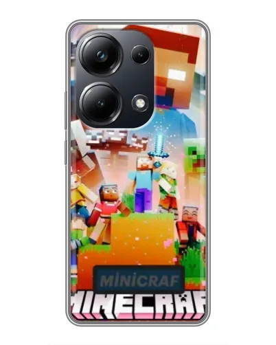 Чехол для Xiaomi POCO M6 Pro с картинкой «Minecraft герои игры»