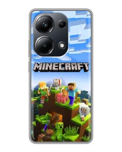 Чехол для Xiaomi POCO M6 Pro с картинкой «Minecraft классический мир»