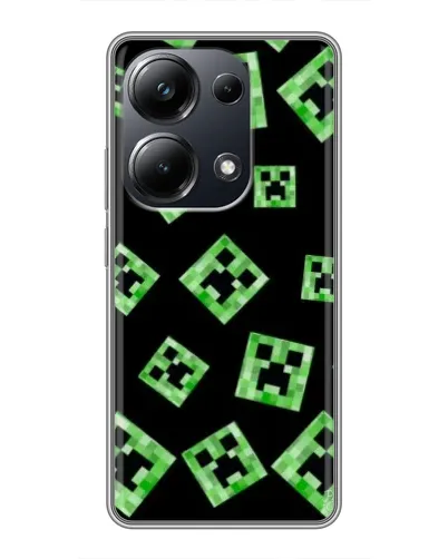Чехол для Xiaomi POCO M6 Pro с картинкой «Паттерн с криперами»