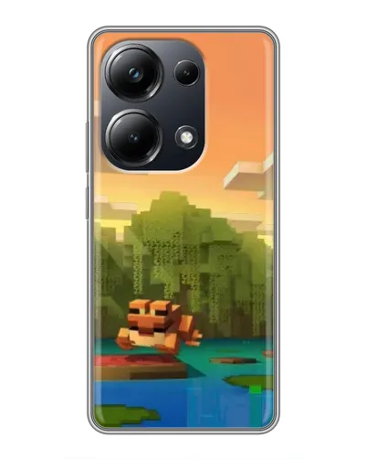 Чехол для Xiaomi POCO M6 Pro с картинкой «Майнкрафт закат солнца»