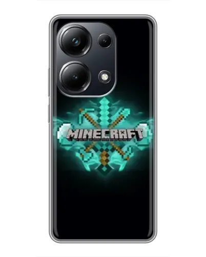 Чехол для Xiaomi POCO M6 Pro с картинкой «Minecraft Diamond лого»