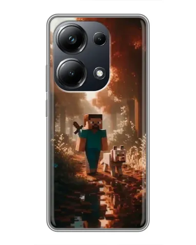Чехол для Xiaomi POCO M6 Pro с картинкой «Стив в лесу»