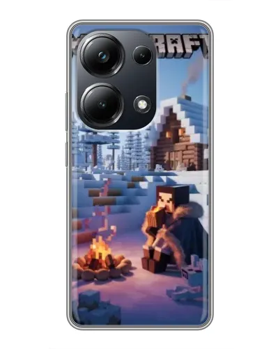 Чехол для Xiaomi POCO M6 Pro с картинкой «Зимний Minecraft»