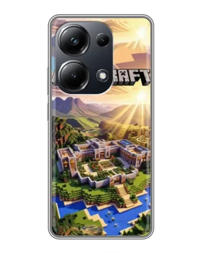 Чехол для Xiaomi POCO M6 Pro с картинкой «Minecraft панорама»