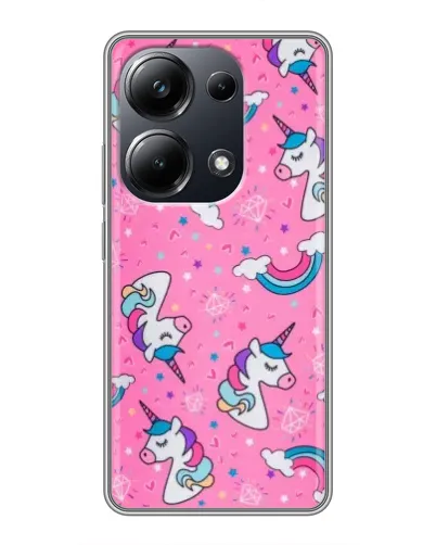 Чехол для Xiaomi POCO M6 Pro с картинкой «Unicorn паттерн розовый» Чехол для Xiaomi POCO M6 Pro с картинкой «Unicorn паттерн розовый»