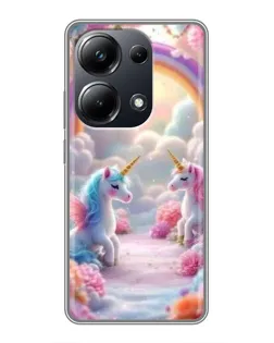 Чехол для Xiaomi POCO M6 Pro с картинкой «Радуга и единороги» Чехол для Xiaomi POCO M6 Pro с картинкой «Радуга и единороги»
