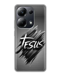 Чехол для Xiaomi POCO M6 Pro с картинкой «Надпись Jesus Graffiti»