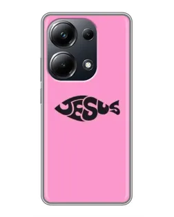 Чехол для Xiaomi POCO M6 Pro с картинкой «Розовый символ  Jesus»