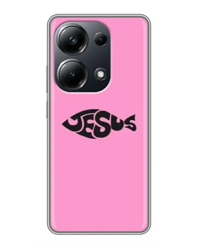 Чехол для Xiaomi POCO M6 Pro с картинкой «Розовый символ Jesus» Чехол для Xiaomi POCO M6 Pro с картинкой «Розовый символ Jesus»