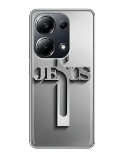 Чехол для Xiaomi POCO M6 Pro с картинкой «Металлический крест Jesus»