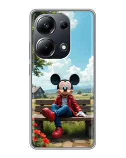 Чехол для Xiaomi POCO M6 Pro с картинкой «Микки на скамейке»