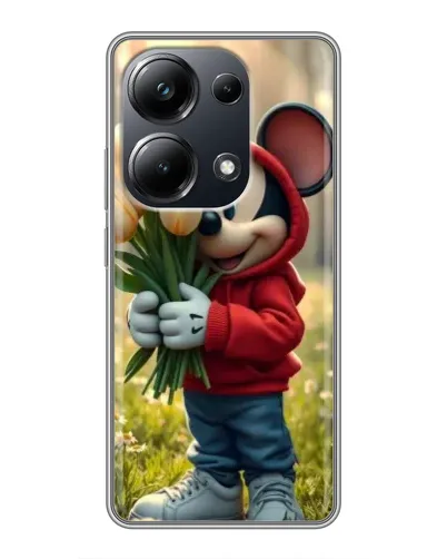 Чехол для Xiaomi POCO M6 Pro с картинкой «Микки с тюльпанами» Чехол для Xiaomi POCO M6 Pro с картинкой «Микки с тюльпанами»