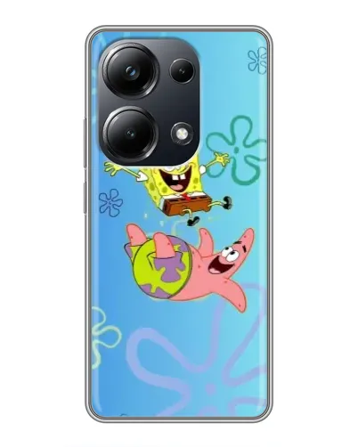 Чехол для Xiaomi POCO M6 Pro с картинкой «Спанч Боб и Патрик»