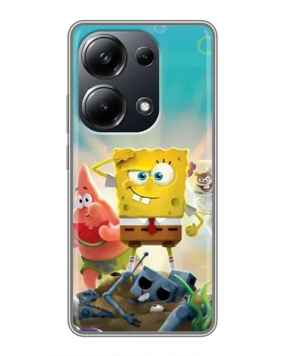 Чехол для Xiaomi POCO M6 Pro с картинкой «Спанч Боб победитель»